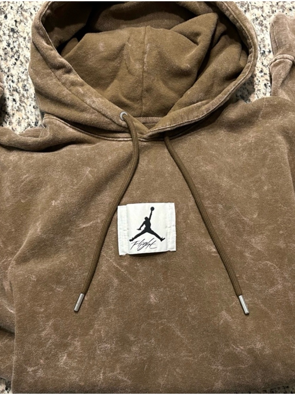 Jordan Brown Crewneck Hoodie with Flight Patch